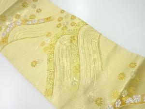 アンティーク　波に花模様織出し袋帯（材料）